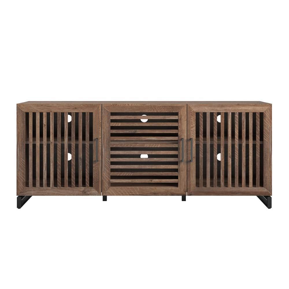 Sherman 60 in. Weathered Oak Particle Board TV Stand Fits TVs Up to 65 in. 