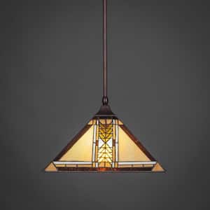 Sparta 100-Watt 1-Light Bronze Bowl Mini Pendant Light with Glass Shade