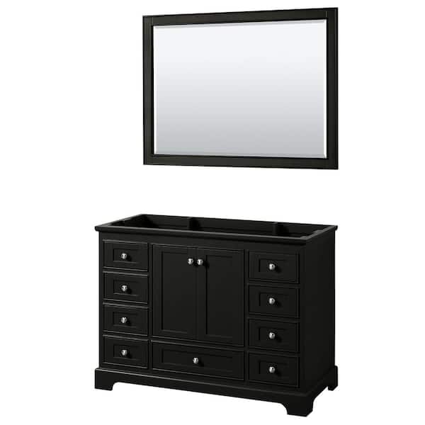 Wyndham Collection Deborah 47.25 in. Single Bathroom Vanity Cabinet Only with 46 in. Mirror in Dark Espresso