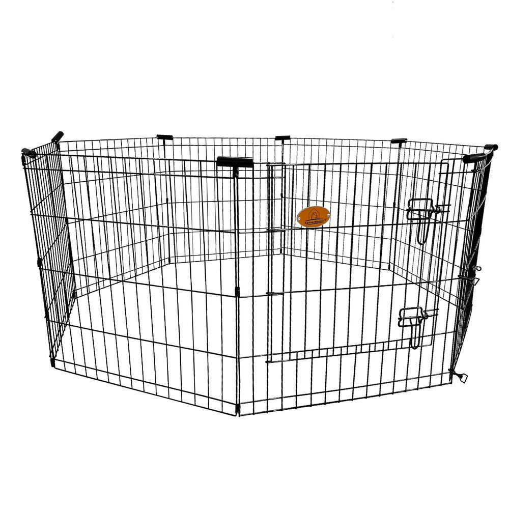 KennelMaster 30" Black Vinyl-Coated Metal 8-Panel Exercise Pen