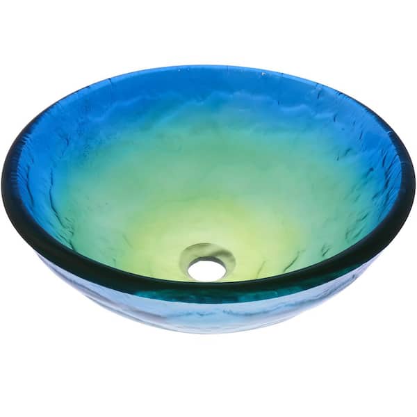 Novatto Mare Glass Vessel Sink in Ocean Colors
