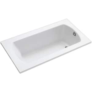 Lawson 5 ft. Rectangular Drop-in Reversible Drain Decked Bathtub in White