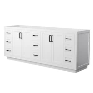Miranda 83.25 in. W x 21.75 in. D x 33 in. H Double Bath Vanity Cabinet without Top in White