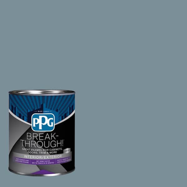 Break-Through! 1 qt. PPG1153-5 Chalky Blue Semi-Gloss Door, Trim & Cabinet Paint