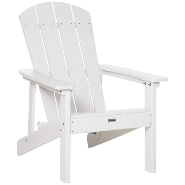 FORCLOVER White Reclining Composite Plastic Weather-Resistant Adirondack Chair