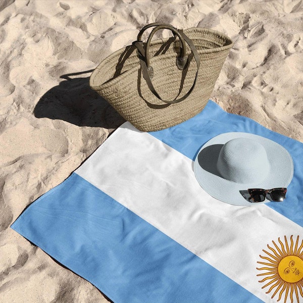 Argentina Flag Cotton/Polyester Blend Beach Towel 30x60 inches