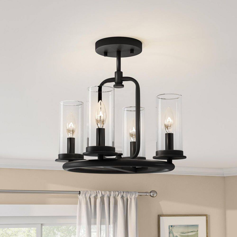 Hudson Heights 14" Matte Black Coastal Modern Pendant Light