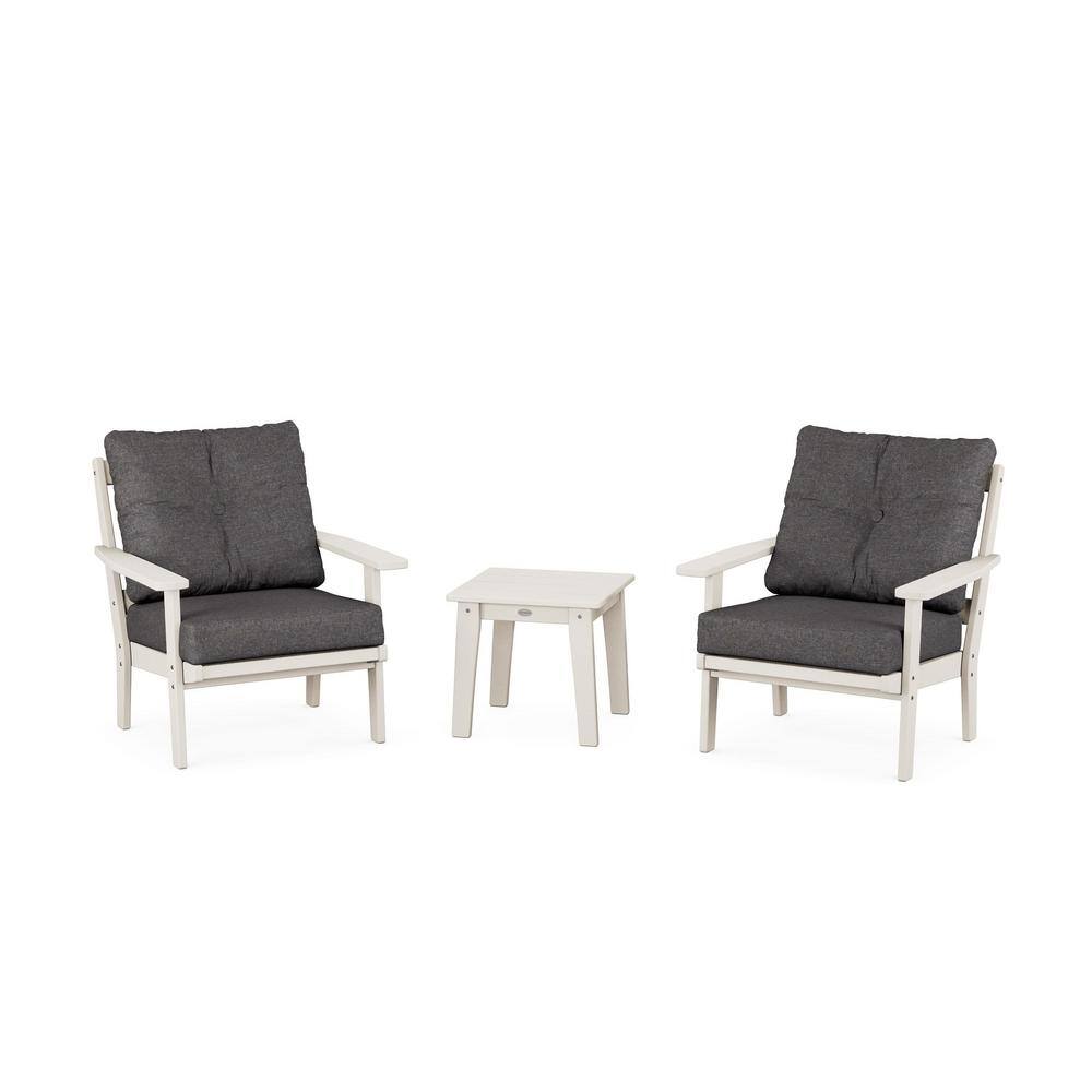 Prairie 3-Pcs Plastic Patio Conversation Set in Sand/Ash Charcoal Cushions price history on PriceWatchPro