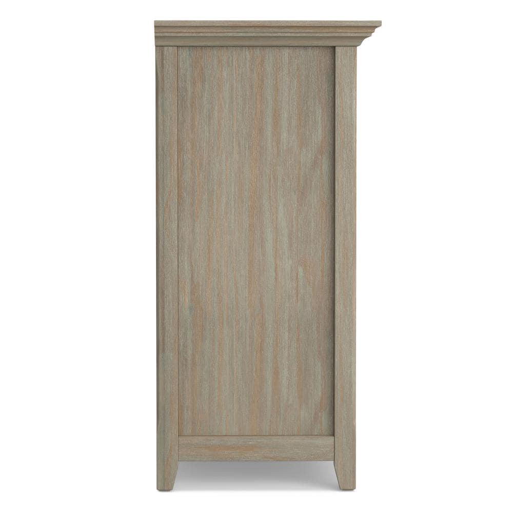 Distressed Grey Solid Wood 8-Cube Storage Console Table