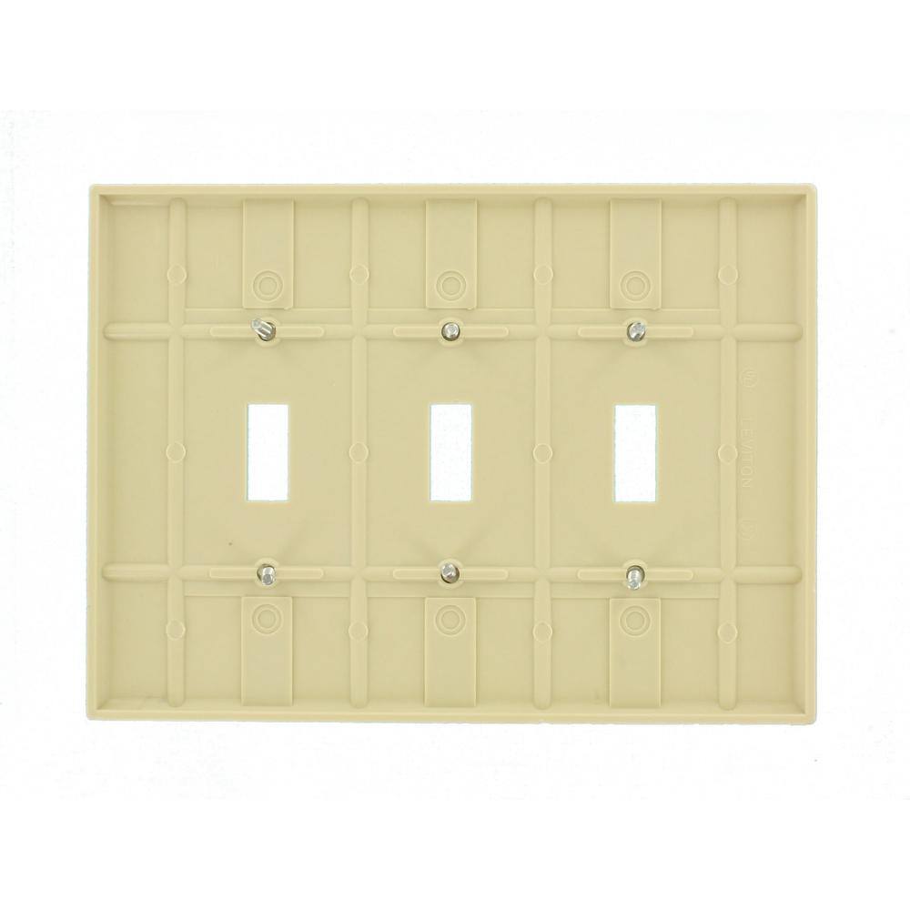 Ivory 3-Gang Oversized Thermoset Toggle Switch Wallplate