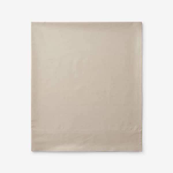 The Company Store Legends Hotel Supima Deep Pocket Feather Grey Cotton Percale California King Flat Sheet