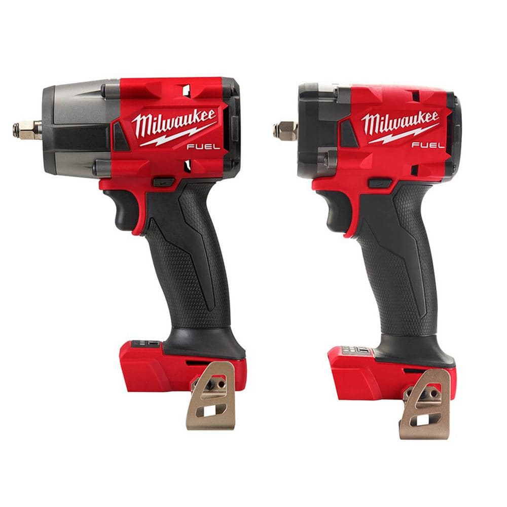 Milwaukee M18 FUEL GEN-2 18V Lithium-Ion Mid Torque and Compact Brushless Cordless 3/8 in. Impact Wrenches (2-Tool) -  2960-20-2854