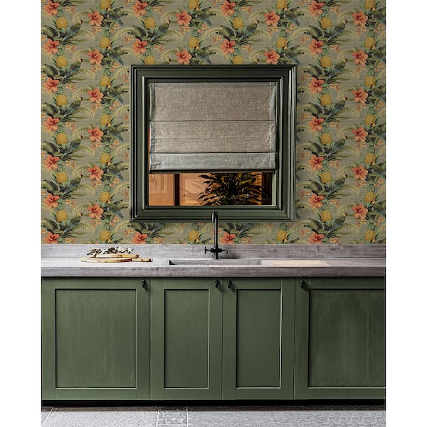 Beach Bounty Tangelo Vinyl Peel and Stick Wallpaper Roll (Covers 30.75 sq. ft.)