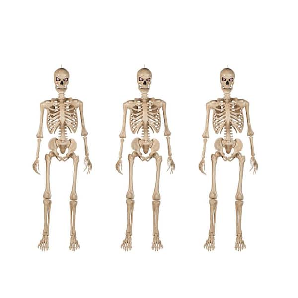 3-Pack  5 FT LED Ultra Pose-N-Stay Skeleton