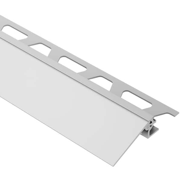 Schluter Reno-V Satin Anodized Aluminum 3/8 in. x 8 ft. 2-1/2 in. Metal Reducer Tile Edging Trim