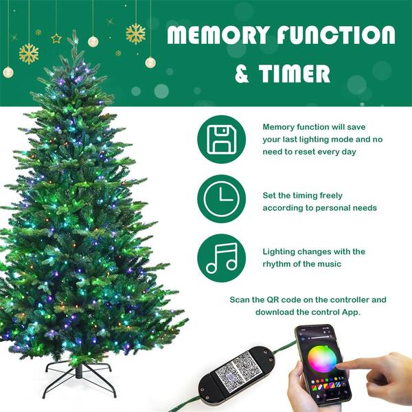 Costway 7 ft. Pre-Lit Artificial Christmas Tree Hinged Costway 7 ft. Pre-Lit Artificial Christmas Tree Hinged