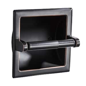 Bathroom Recessed Toilet Paper Holder Wall Mount Rear Mounting Bracket Included Oil Rubbed Bronze in Bathroom