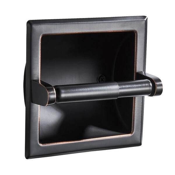 FORIOUS Bathroom Recessed Toilet Paper Holder Wall Mount Rear Mounting