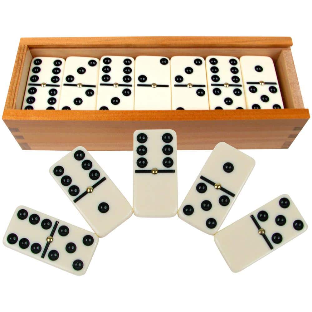 Hey! Play! 28-Piece Double-Six Dominoes Set with Case HW3500038