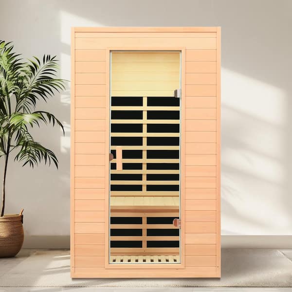 2-Person Sauna with LCD Display, Key Control and LED reading lights