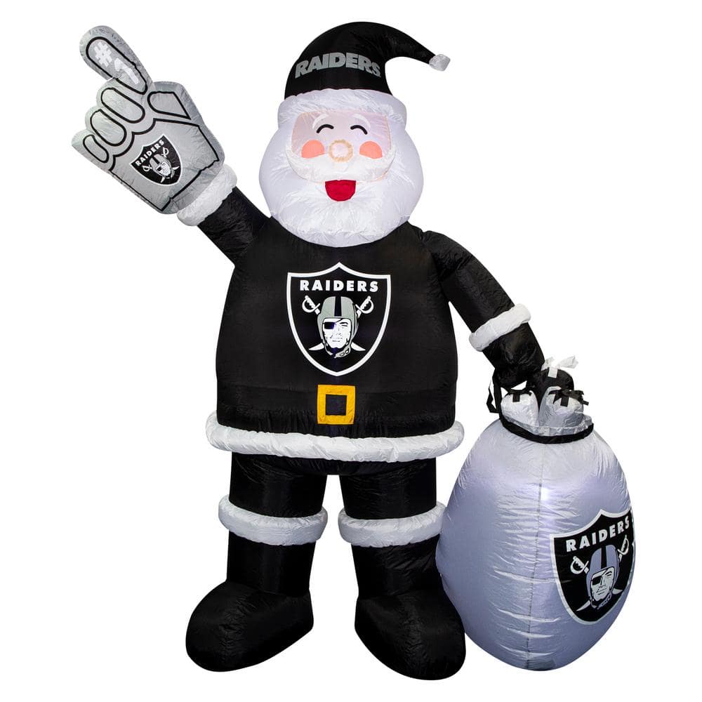 logobrands 7 ft. Las Vegas Raiders Santa Inflatable 620293 - The