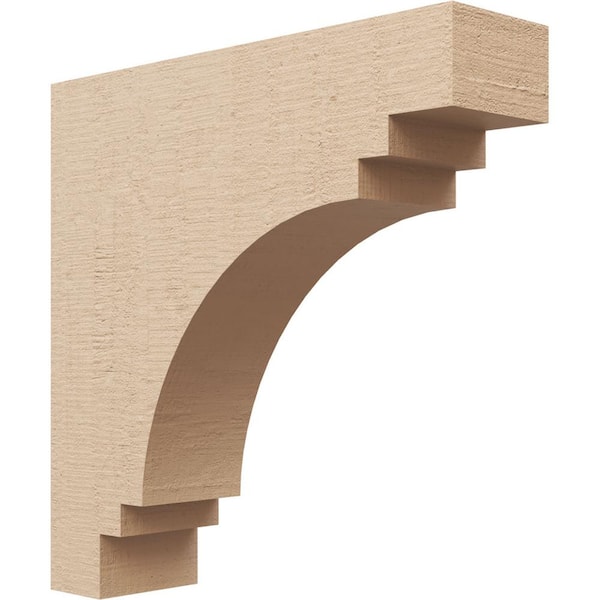 Ekena Millwork 4 in. x 16 in. x 16 in. Thin Pescadero Rough Cedar Woodgrain TimberThane Corbel, Primed Tan