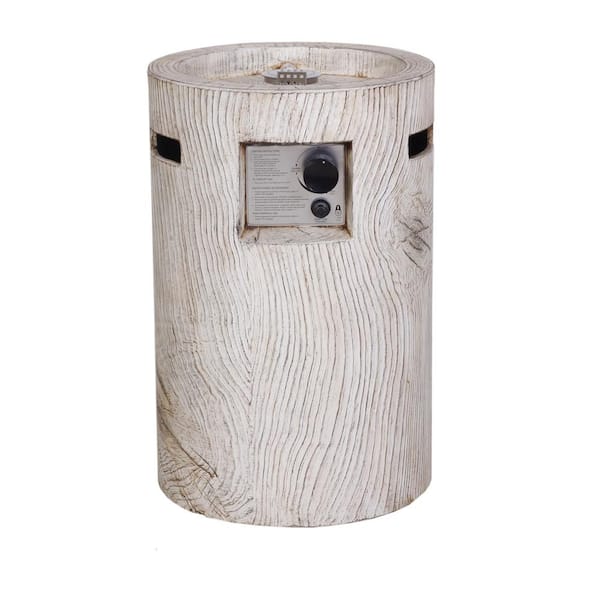 Unbranded 25 in. Ore Powder 30,000BTU Adjustable Flame Propane Gas Fire Table with Waterproof Cover in Beige