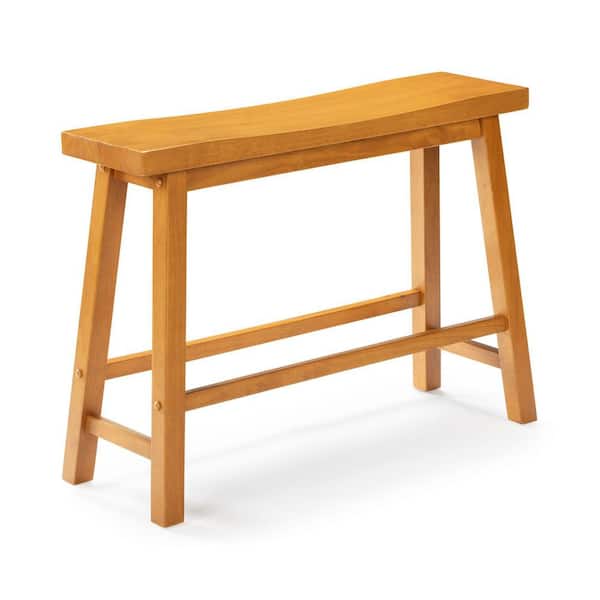 Sonoma 33in W Backless Entryway Dining Bench-Honey Oak