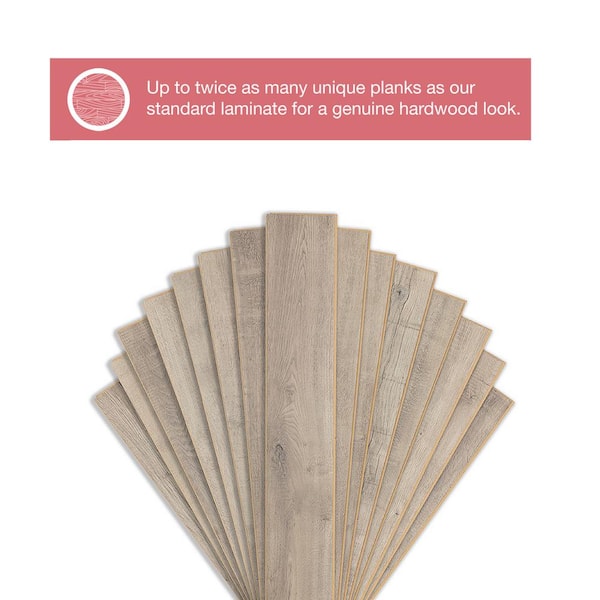 Pergo Outlast+ Mist Walters Oak 12 mm T x 7.4 in. W Waterproof Laminate Wood Flooring (19.63 sqft/case)