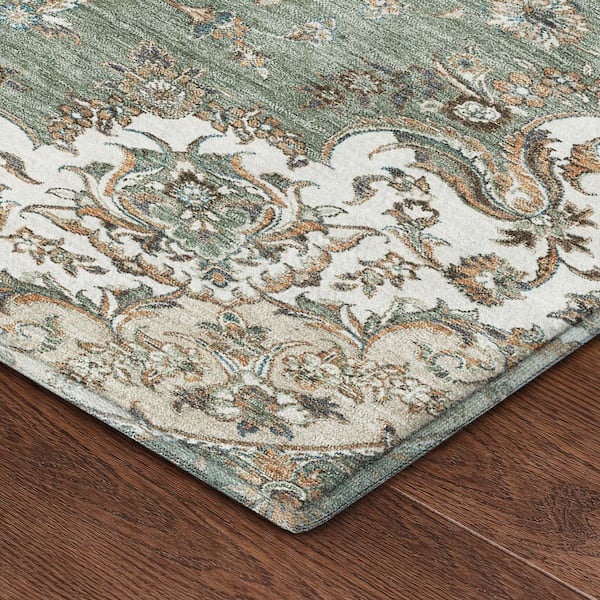 Mayfield Premium Machine Washable Abstract AMF2495 Sage 2 ft. x 3 ft. Accent Rug
