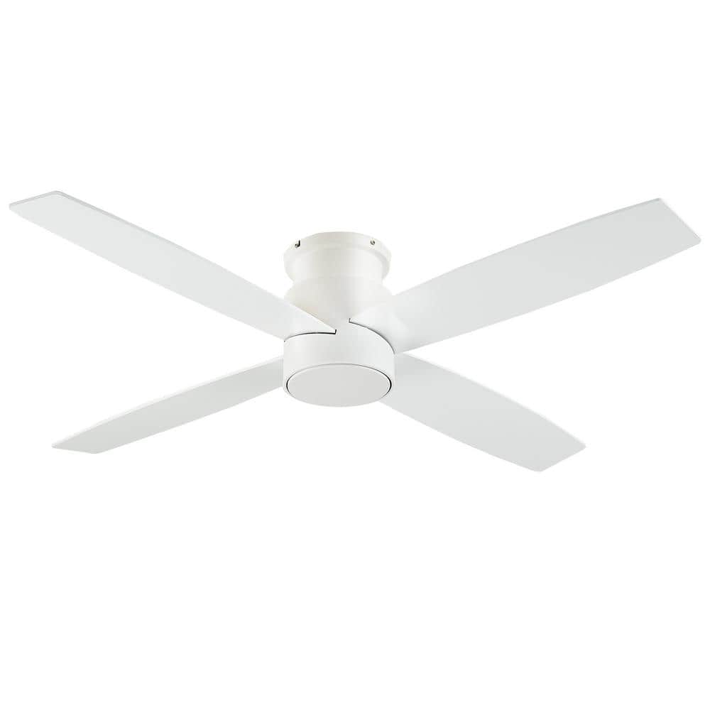 52 in. Matte White Flush Mount Indoor DC Ceiling Fan without Lights, 4 Reversible Blades price history on PriceWatchPro