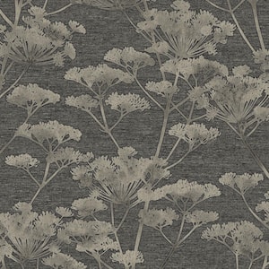 Serene Seedhead Black and Gold Removable Wallpaper Sample