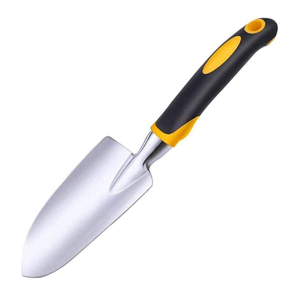 Yellow 11.8 in. Garden Trowel with Soft Rubberized Non-Slip Ergonomic Handl