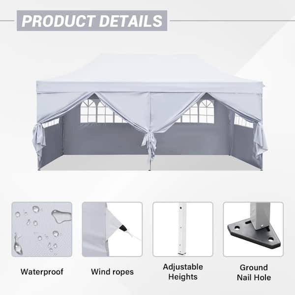 Outdoor Canopy Carport Tent - 10 X 20 FT - Beige - ALEKO