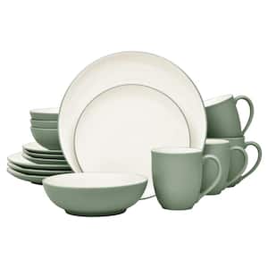 Colorwave Green 16-Piece Coupe (Medium Green) Stoneware Dinnerware Set, Service For 4