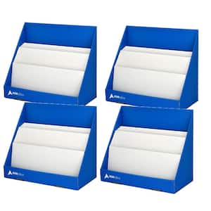 3-Tiered Cardboard Bookshelf in Blue (4-Pack)