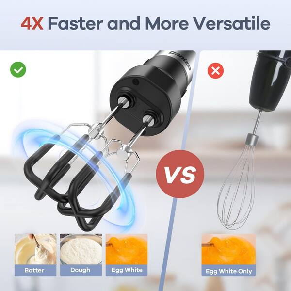 Numhew 6 in 1 Hand Blender with Stainless Steel Blade, 15 Speed