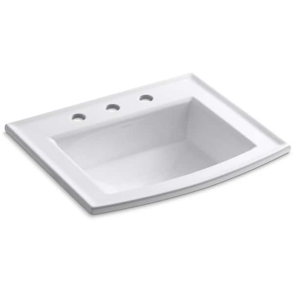 KOHLER Archer 22-3/4 in. Drop-In Vitreous China Bathroom Sink in White with Overflow Drain