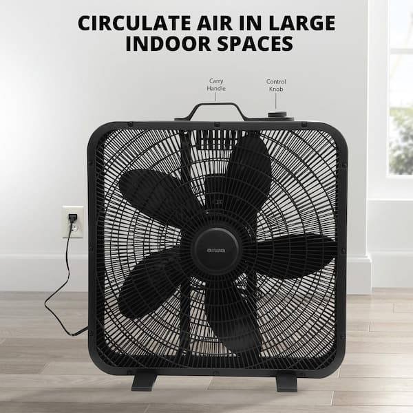 AIWA 20 in. High-Velocity Box Fan 3-Speed Cooling Floor Fan with