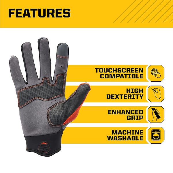 FIRM GRIP Large PRO-Fit Flex Impact Gloves 55322-06 - The Home Depot