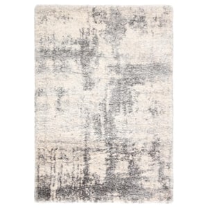 Lyra Abstract 5 ft. 3 in. x 7 ft. 7 in. Ivory Area Rug