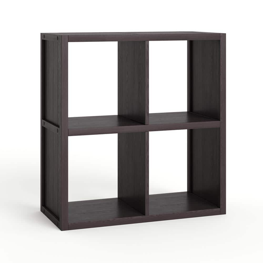 27.25 in. H x 25.5 in. W x 11.75 in D Espresso Solid Wood 4-Cube Storage Organizer price history on PriceWatchPro