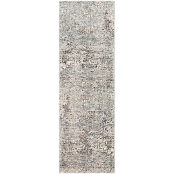 Livabliss Congressional Grey 3 ft. 3 in. x 10 ft. Abstract Runner Rug