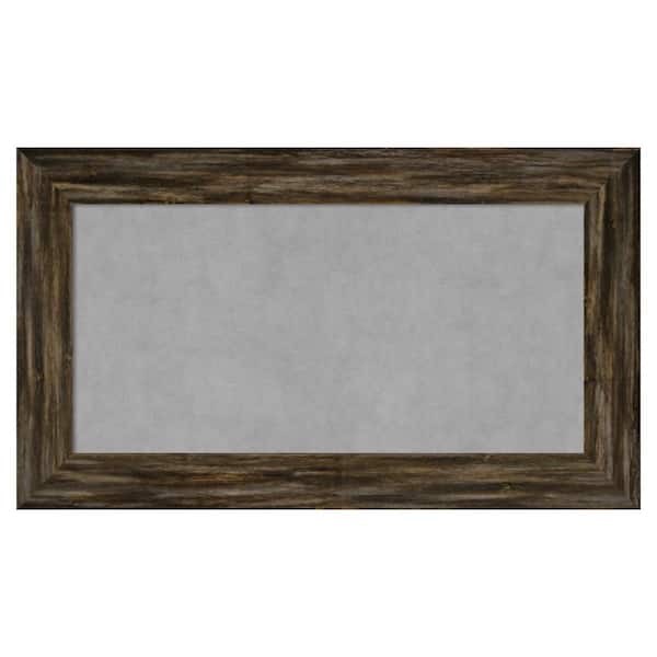 Amanti Art Fencepost Brown Narrow 29 in. x 17 in. Framed Magnetic Board