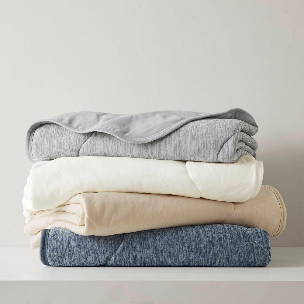 Tan Cooling Touch Lightweight Knit Throw Blanket