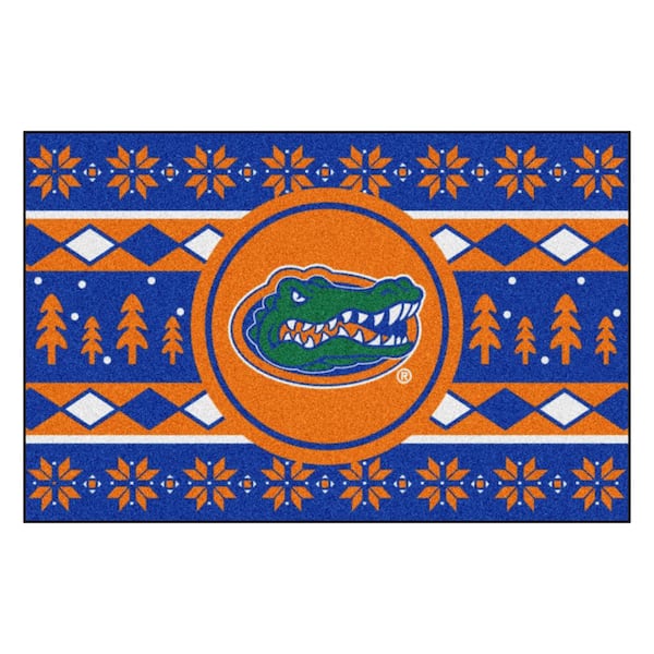 FANMATS Florida Gators Holiday Sweater Blue 1.5 ft. x 2.5 ft. Starter Area Rug