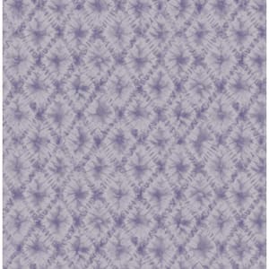 Shibori Geometric Metallic Purple Haze Paper Strippable Roll (Covers 56.05 sq. ft.)