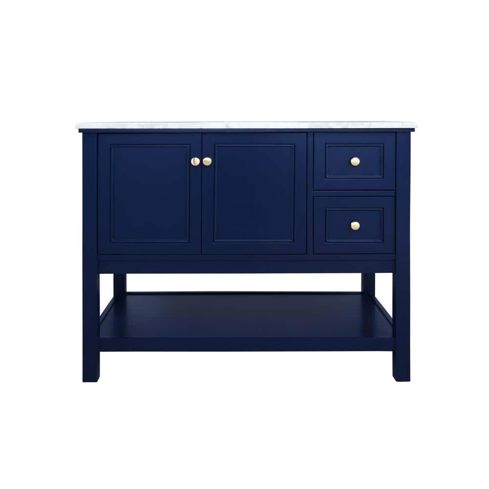 Simply Living 42 in. W x 22 in. D x 34 in. H Bath Vanity in Blue with Carra