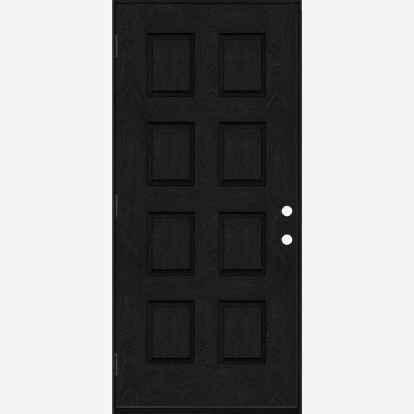 Steves & Sons Regency 36 in. x 80 in. 8-Panel RHOS Onyx Stain Mahogany Fiberglass Prehung Front Door