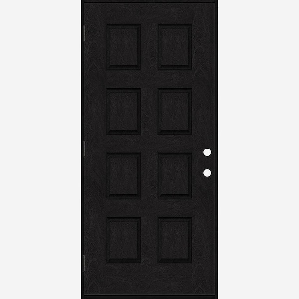 Regency 42 in. x 96 in. 8-Panel RHOS Onyx Stain Mahogany Fiberglass Prehung Front Door with 6-9/16 Jamb
